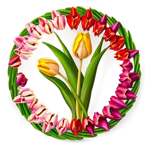 Tulip Flower Circle PNG Deu PNG