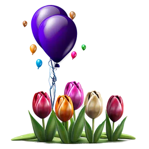 Tulips And Balloons Png 05242024 PNG image