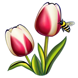 Tulips And Bees Png Yqo PNG image