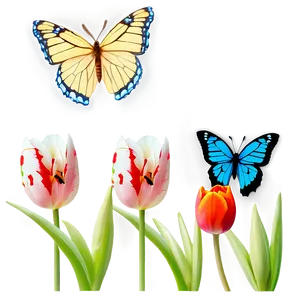 Tulips And Butterflies Png 05242024 PNG image