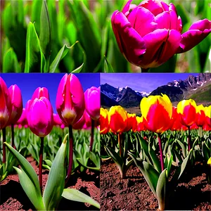 Tulips And Mountains Png 30 PNG image