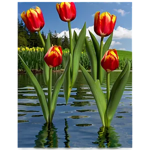Tulips By The Water Png Wgf73 PNG image