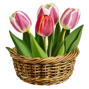 Tulips In Basket Png 05242024 PNG image