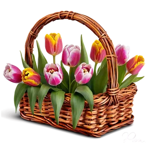 Tulips In Basket Png 38 PNG image