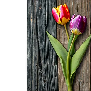 Tulips On Wood Png Lhu2 PNG image