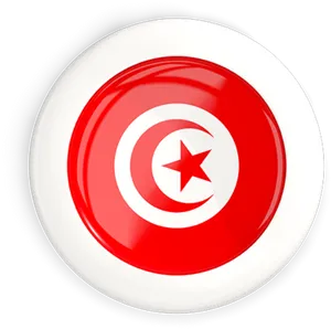 Tunisian Flag Button PNG image