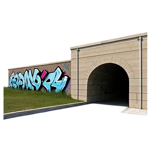 Tunnel With Graffiti Walls PNG 06242024