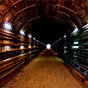 Tunnel With Wooden Beams Png 06242024 PNG image