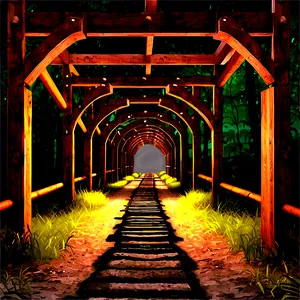 Tunnel With Wooden Beams Png Mfy PNG image