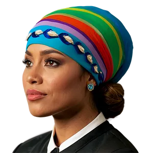Turban With Feather Embellishments PNG Rdt60