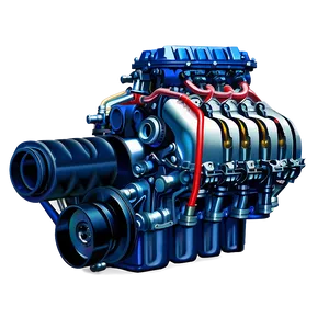 Turbocharged Car Engine Graphic Png 06132024 PNG image