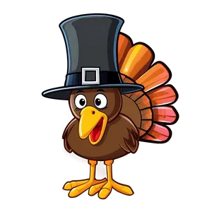 Turkey Cartoon With Hat Png 06272024 PNG image