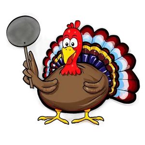 Turkey With Sign PNG Wnk31