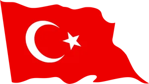 Turkish National Flag Waving PNG image