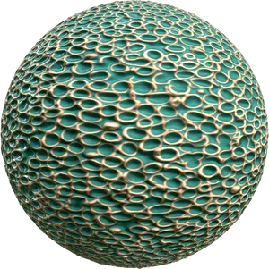 Turquoise Cellular Texture Sphere