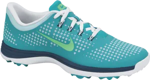 Turquoise Nike Golf Shoe PNG image