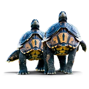 Turtle Family Walking Together PNG Eql2