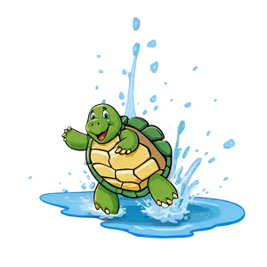 Turtle Making A Splash Png Woh PNG image