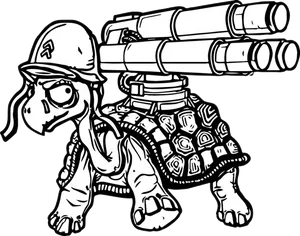 Turtle_with_ Rockets_ Coloring_ Page PNG image