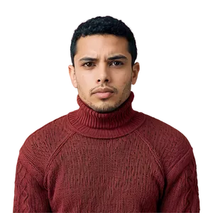 Turtleneck Red Sweater PNG 06292024