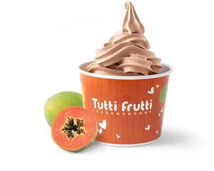 Tutti Frutti Frozen Yogurtwith Papaya PNG image