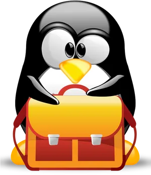 Tux Penguinwith Briefcase PNG image