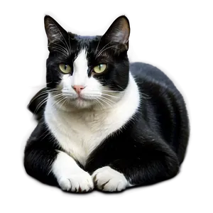 Tuxedo Cat Laying Down Png Hov PNG image