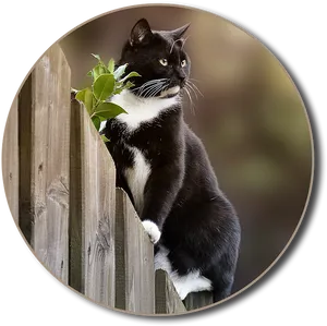 Tuxedo Caton Fence PNG image