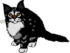 Tuxedo Kitten Illustration PNG image