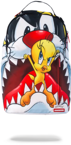 Tweety Backpack Red Cap Design PNG