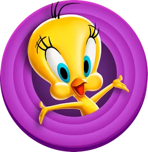 Tweety Bird Happy Pose PNG