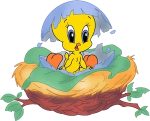Tweety Bird Hatchingfrom Egg PNG