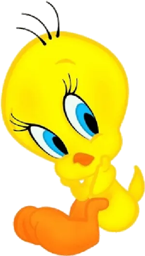 Tweety Bird Thinking Pose PNG image