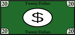 Twenty Dollar Bill Design Graphic PNG image