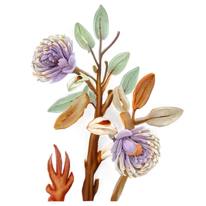 Twilight Autumn Blooms PNG Eod