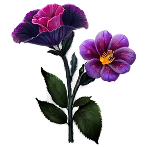 "twilight Petals: Mysterious Flower PNG" C