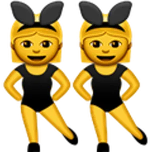 Twin_ Bunny_ Emoji_ Girls PNG image