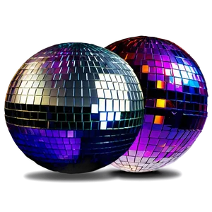 Twin Disco Balls Colorful Reflections PNG