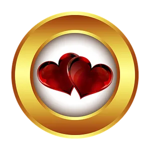 Twin Hearts Golden Halo PNG image