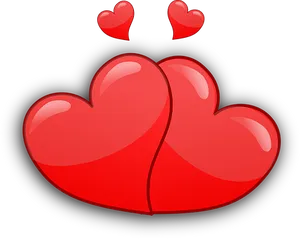 Twin Hearts Graphic PNG image