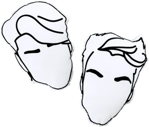 Twin Line Art Faces PNG image