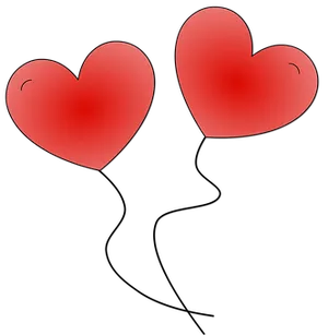Twin Red Hearts Graphic PNG