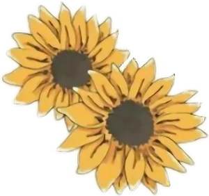 Twin Sunflowers Artistic Render.png PNG image