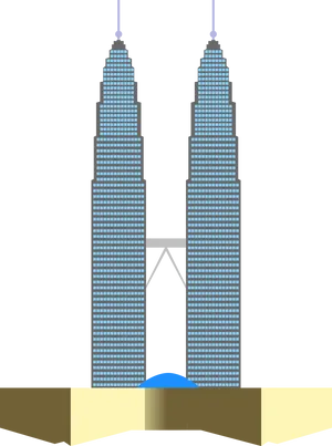 Twin Tower Pixel Art PNG image