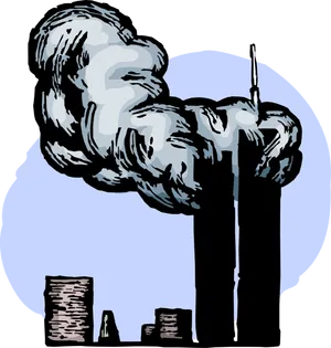 Twin_ Towers_ Attack_ Illustration PNG image