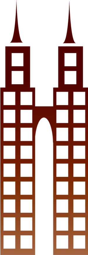 Twin Towers_ Silhouette_ Graphic PNG image