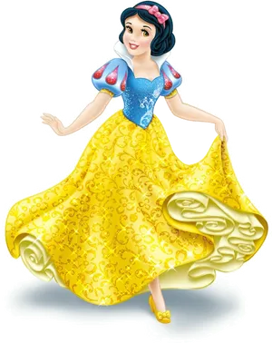 Twirling Snow White Character PNG image