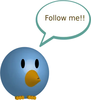 Twitter Bird Follow Me Invitation