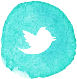 Twitter Bird Logo Aqua Background