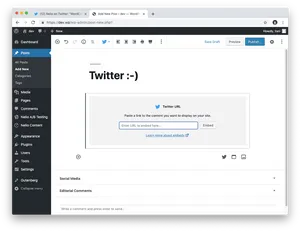 Twitter Embed Feature Word Press PNG image